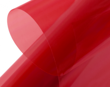 entoilage thermorétractable rouge transparent